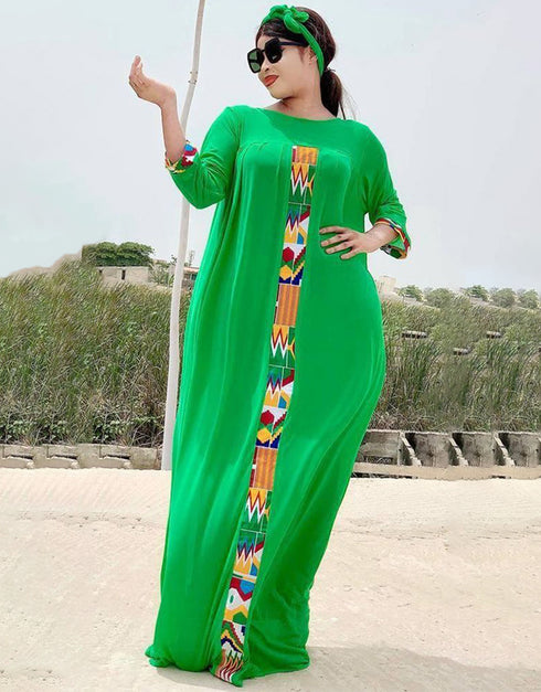 Muslim Fashion Applique Dress in Abaya Style from Dubai